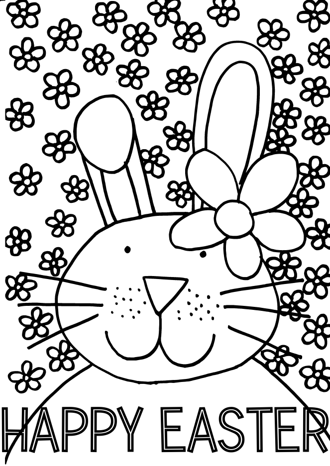 Happy Easter Colouring Page